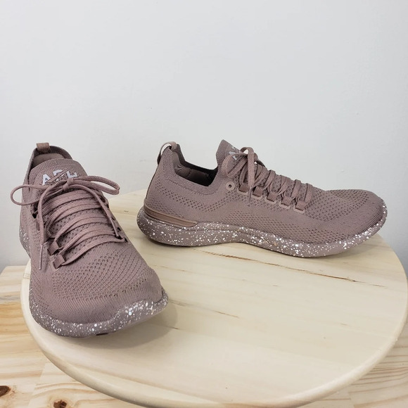 APL TechLoom Breeze Sneakers Size 8 Knit Mauve Athletic Gym Workout Shoes - Picture 8 of 14